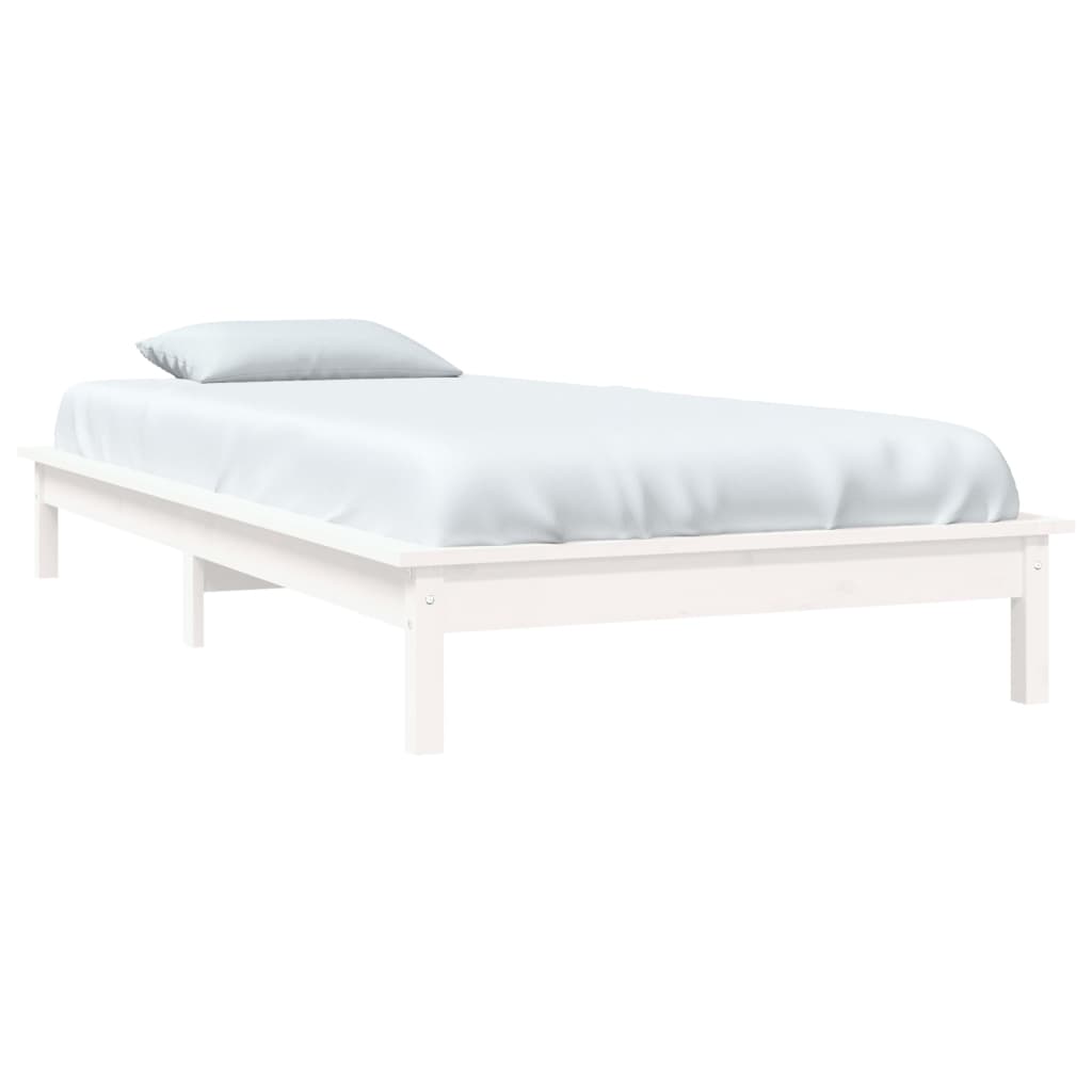 Рамка за легло, бяла, 75x190 см, бор масив, 2FT6 Small Single