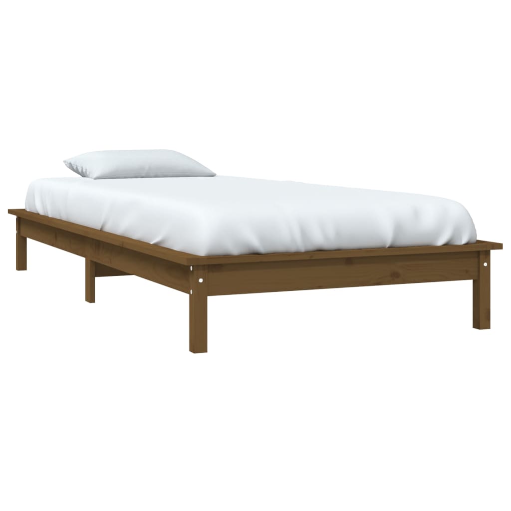 Рамка за легло, меденокафява, бор масив, 90x190 см, 3FT Single