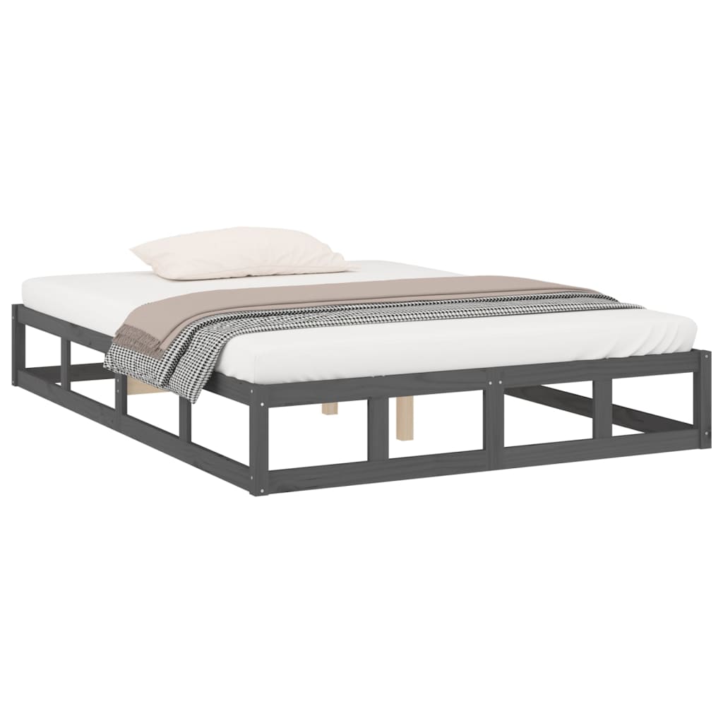 Рамка за легло, сива, 120x190 см, 4FT Small Double, бор масив