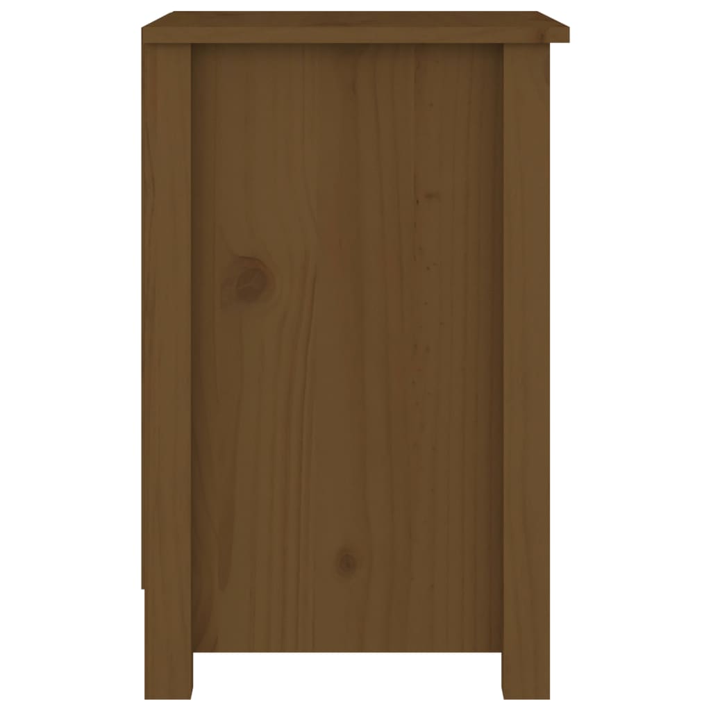 Нощно шкафче, меденокафяво, 40x35x55 см, борово дърво масив