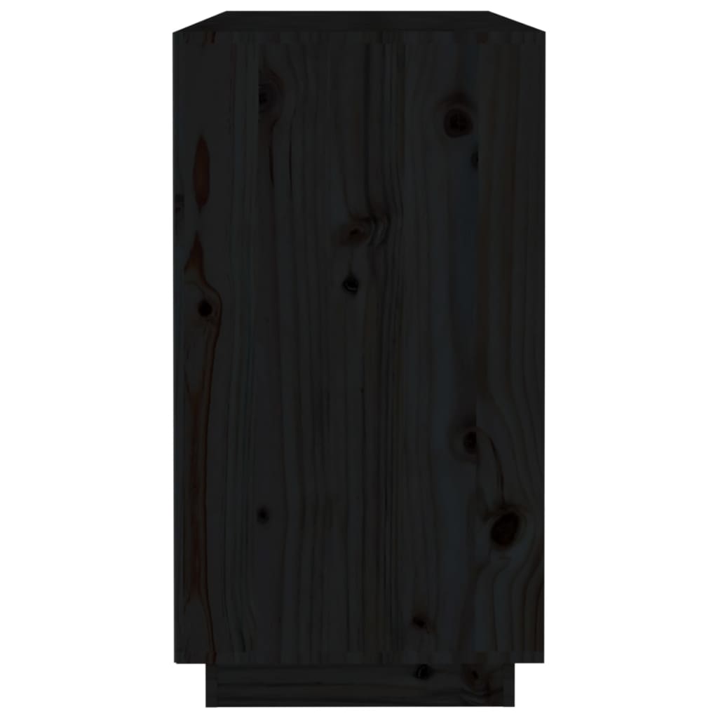 Сайдборд, черен, 100x40x75 см, бор масив
