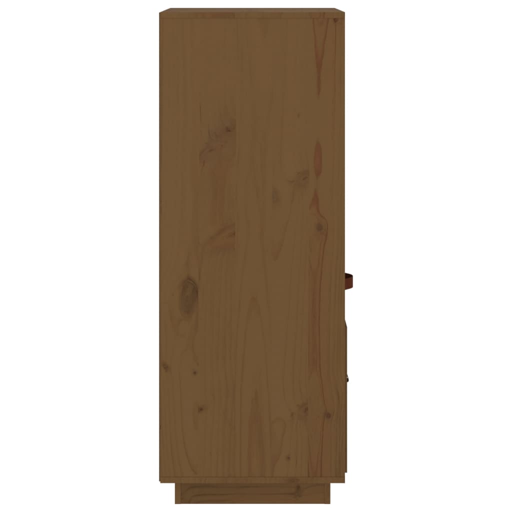 Висок шкаф, меденокафяв, 34x40x108,5 см, борово дърво масив