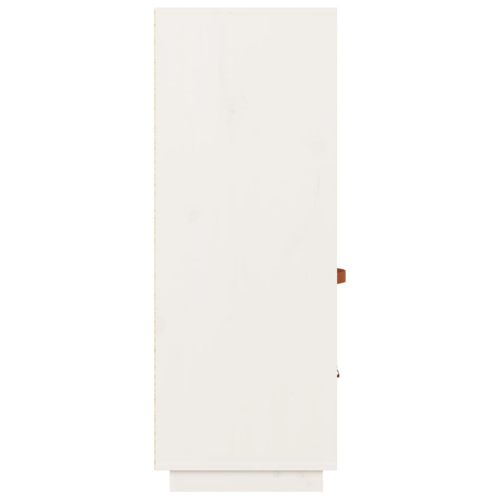 Висок шкаф, бял, 67x40x108,5 см, борово дърво масив