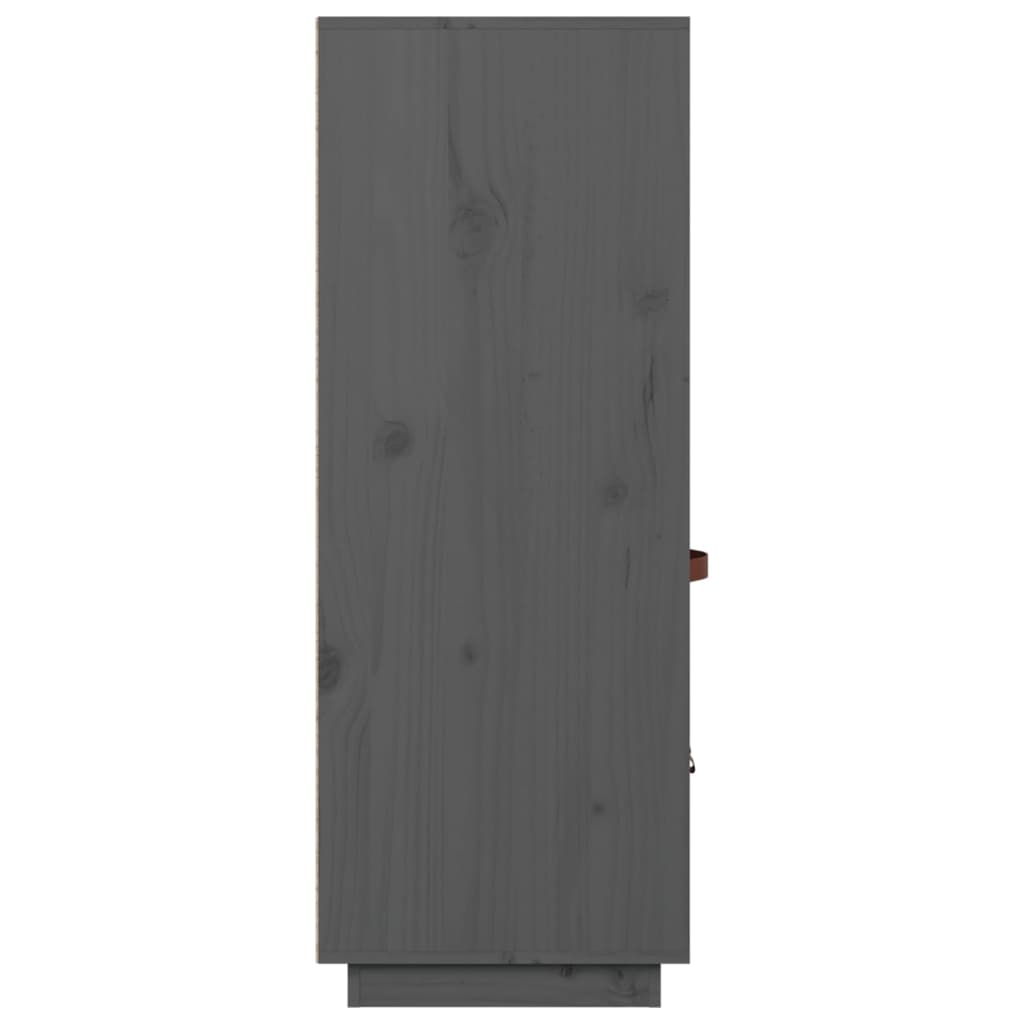 Висок шкаф, сив, 67x40x108,5 см, борово дърво масив