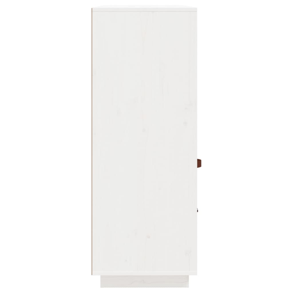 Висок шкаф, бял, 100x40x108,5 см, борово дърво масив