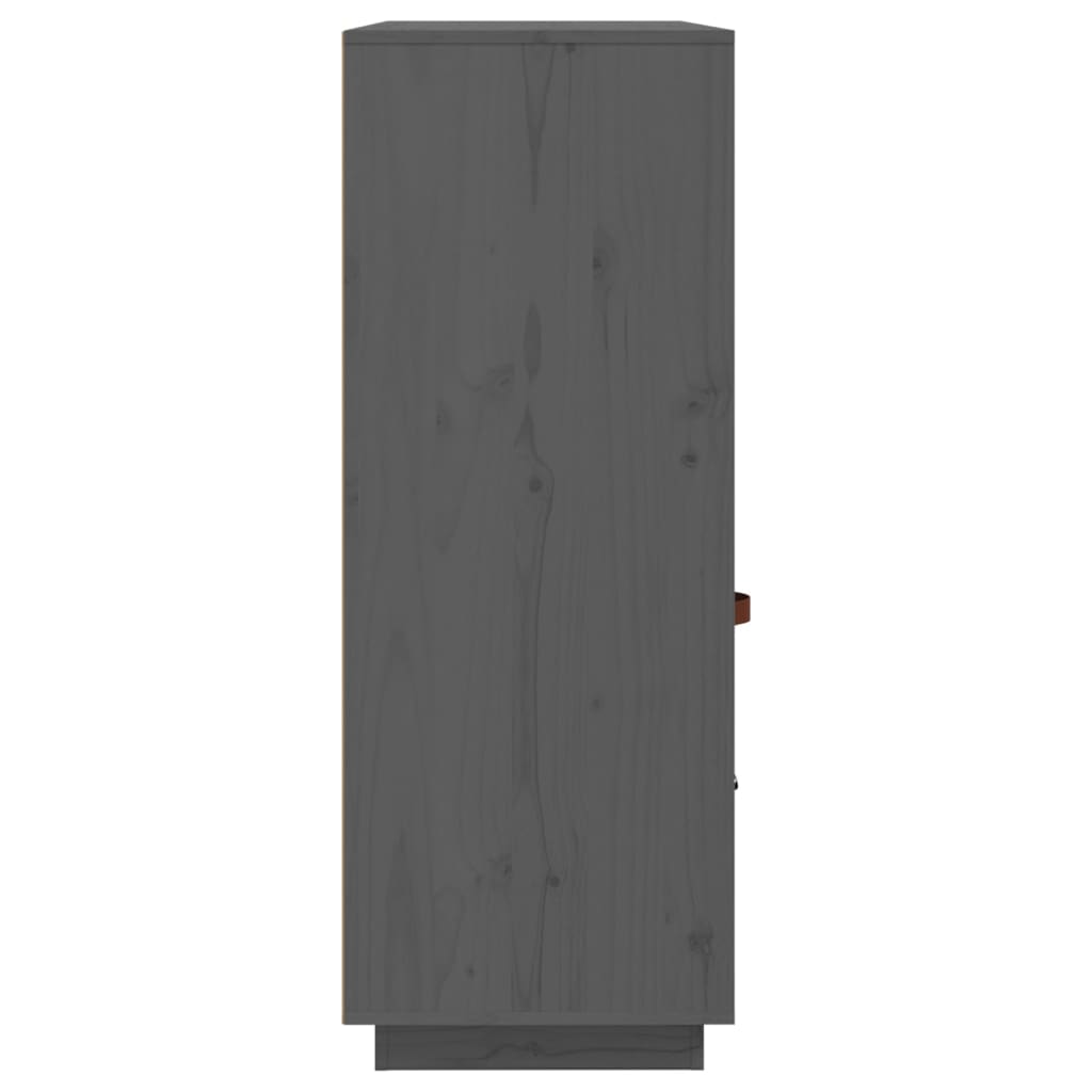 Висок шкаф, сив, 100x40x108,5 см, борово дърво масив