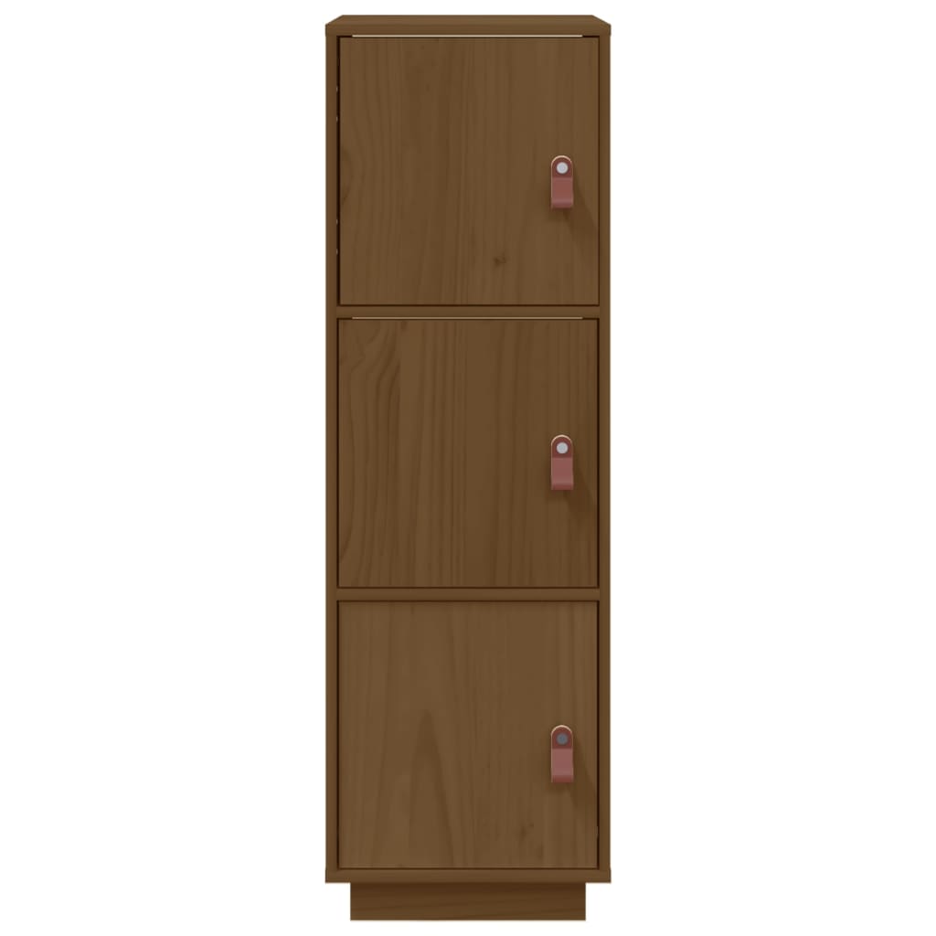 Висок шкаф, меденокафяв, 34x40x108,5 см, борово дърво масив