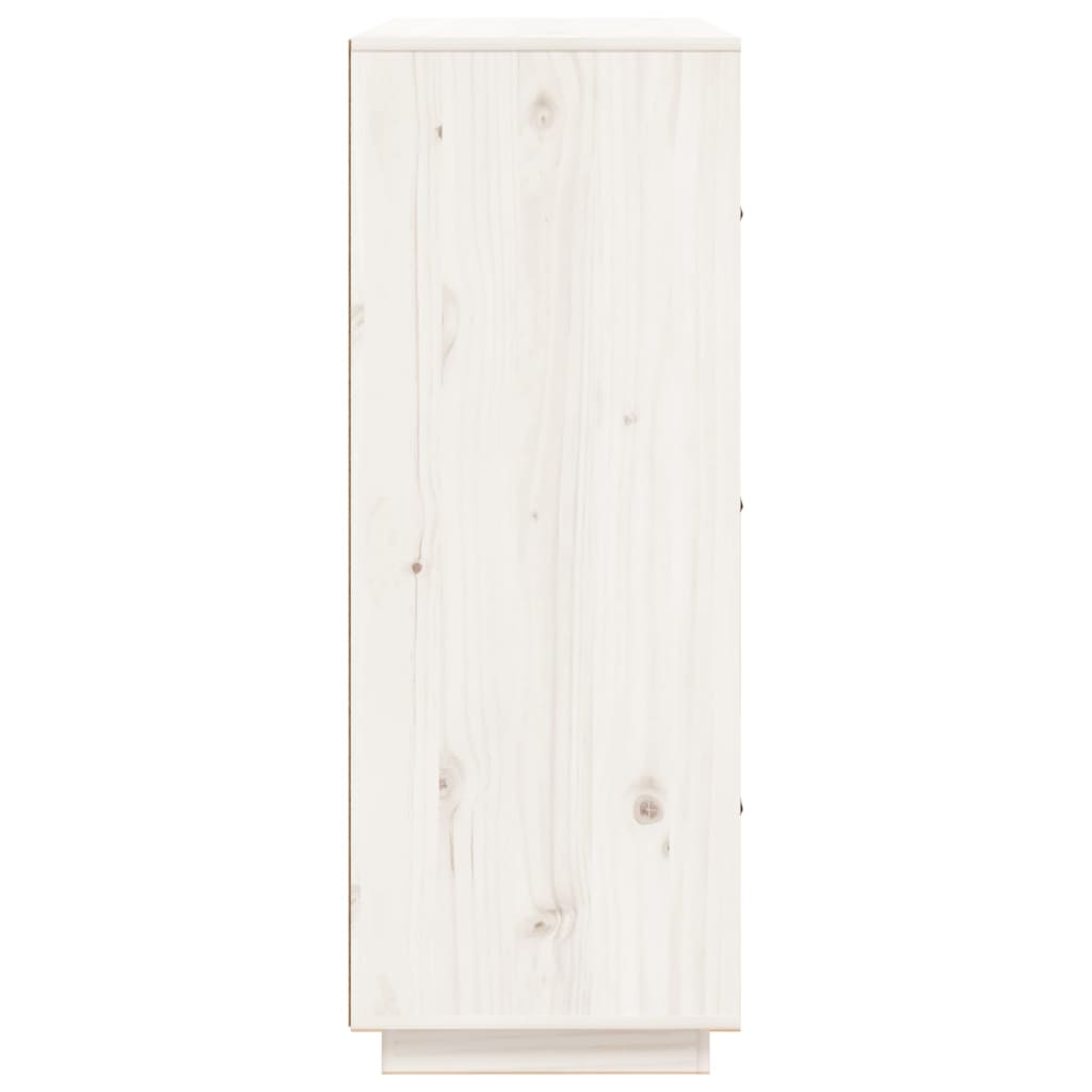 Висок шкаф, бял, 67x40x108,5 см, борово дърво масив