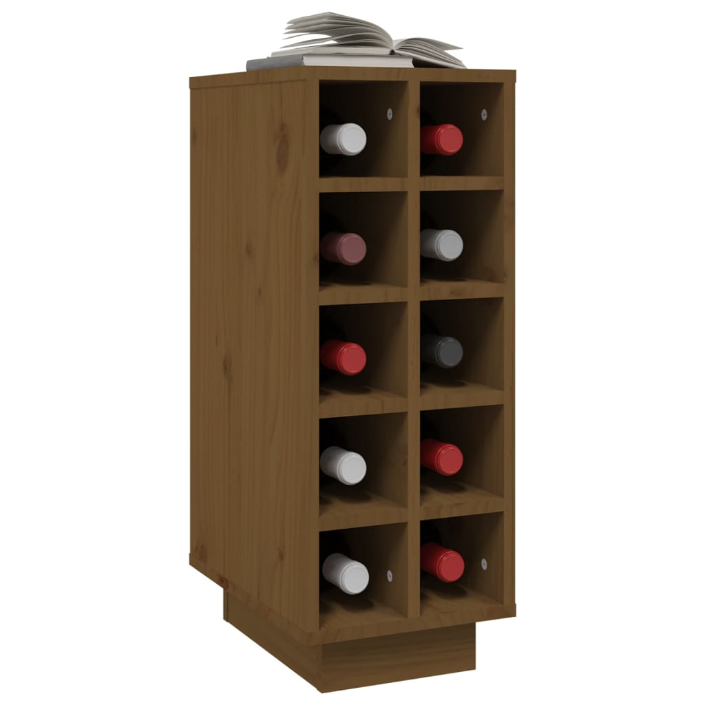 Шкаф за вино меденокафяв 23x34x61 см масивна дървесина бор