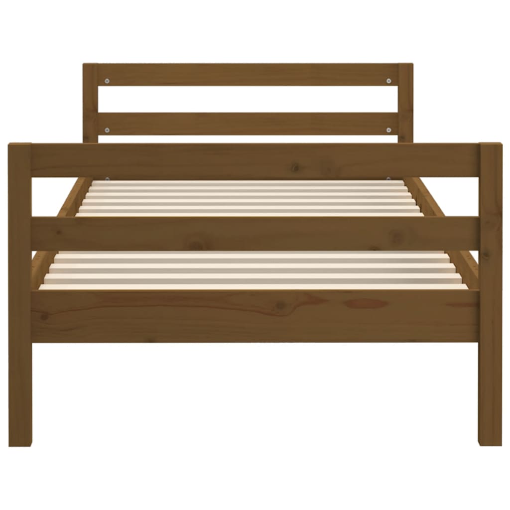 Рамка за легло, меденокафяво, 80x200 см, борово дърво масив
