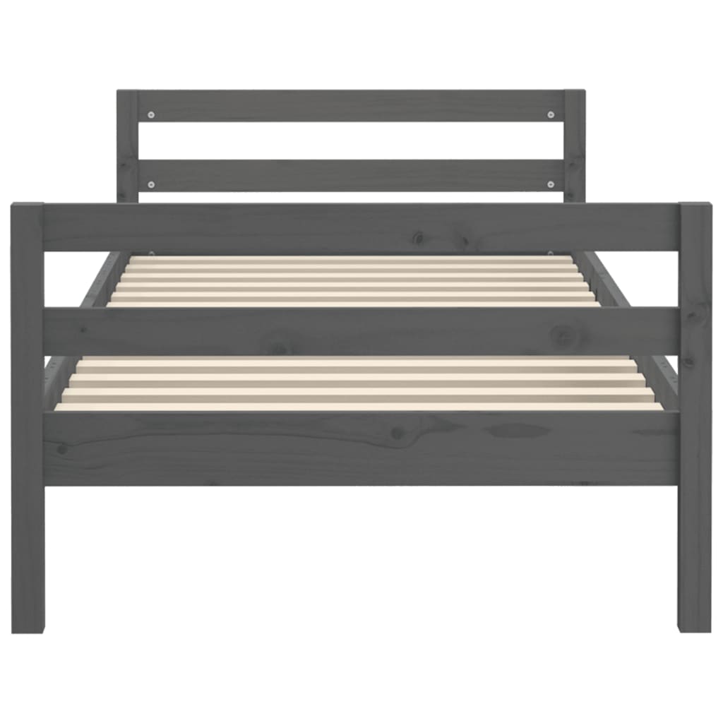 Рамка за легло, сива, 90x190 см, бор масив