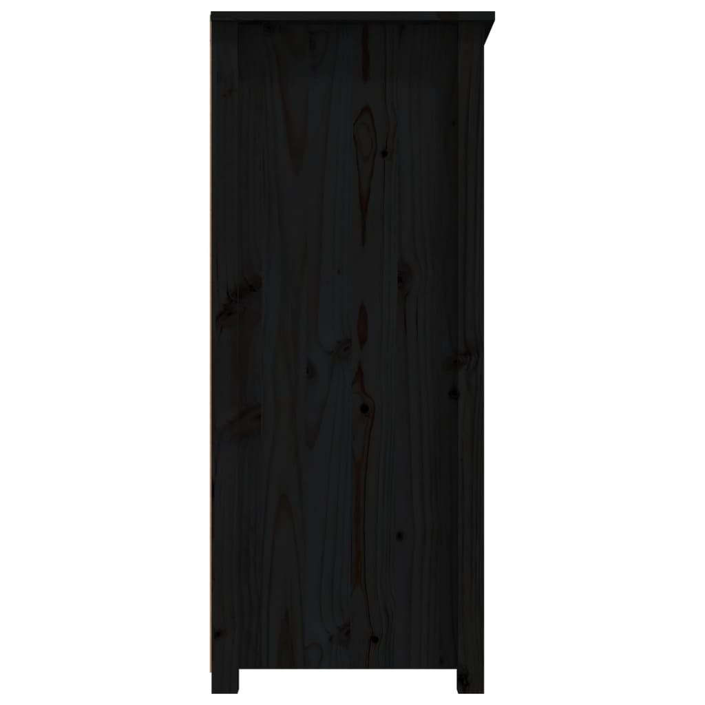 Сайдборд, черен, 83x41,5x100 см, бор масив