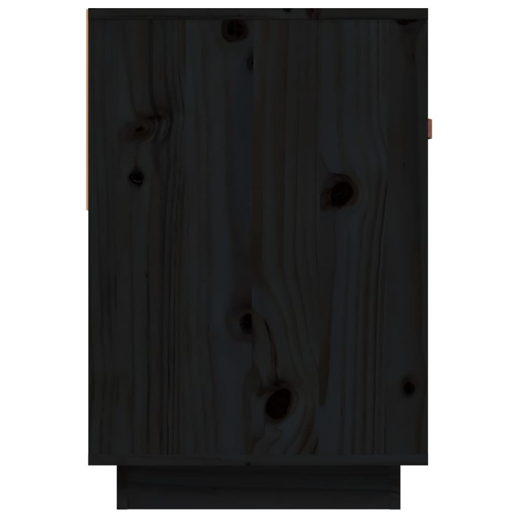 ТВ шкаф, черен, 90x40x60 см, бор масив