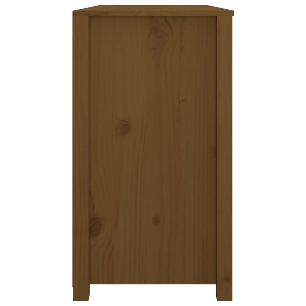 Страничен шкаф, меденокафяв, 100x40x72 см, борово дърво масив