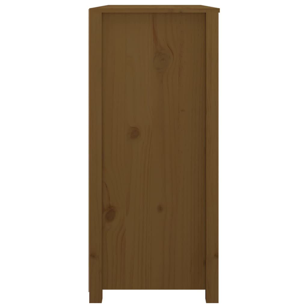 Страничен шкаф, меденокафяв, 100x40x90 см, борово дърво масив