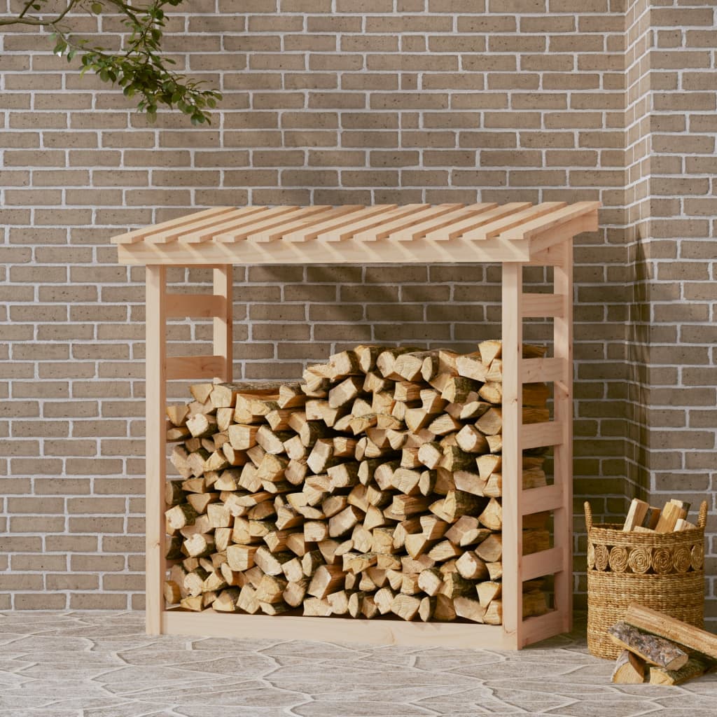 Поставка за дърва за огрев 108x64,5x110 см масивно дърво бор