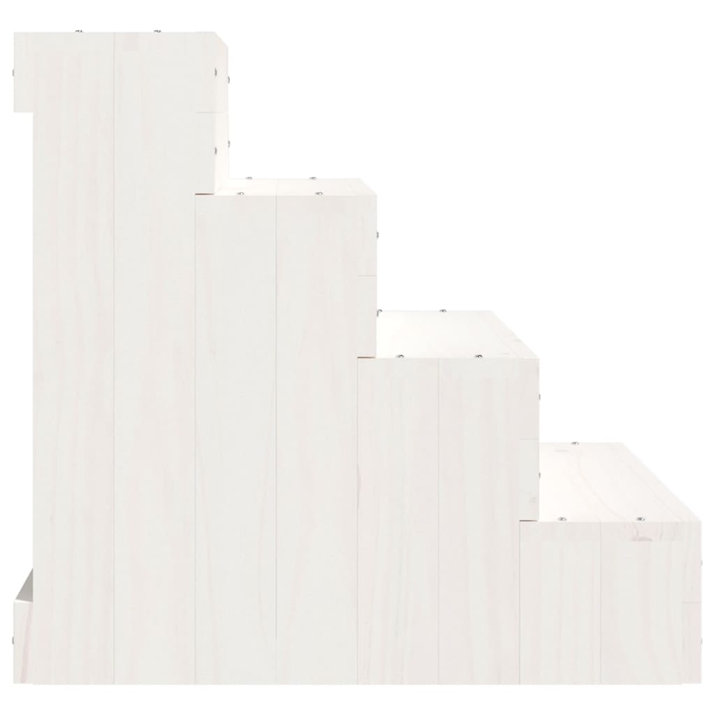 Стълба за домашни любимци, бяла, 40x49x47 см, бор масив