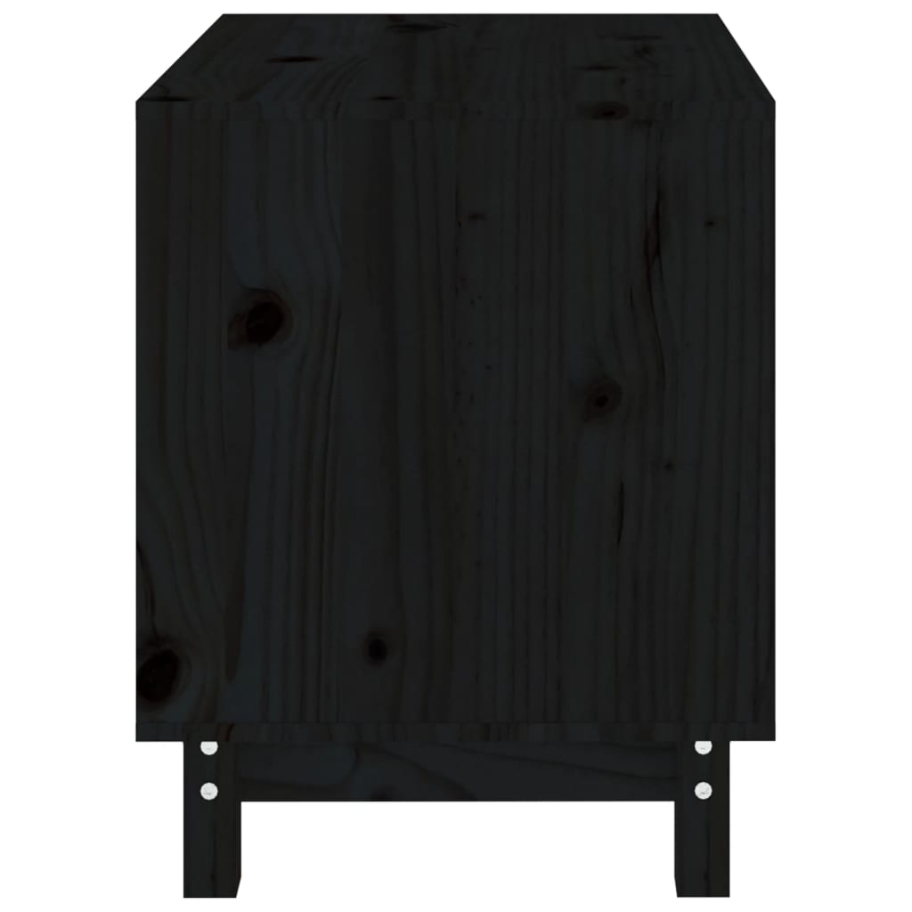 Кучешка колиба, черна, 60x45x57 см, бор масив