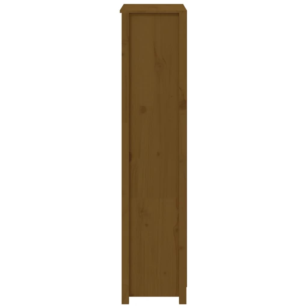 Висок шкаф, меденокафяв, 80x35x154 см, борово дърво масив