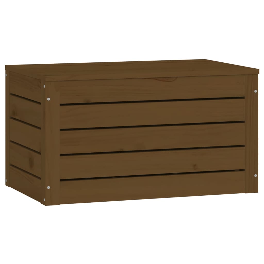 Кутия за съхранение, меденокафява, 59,5x36,5x33 см, бор масив