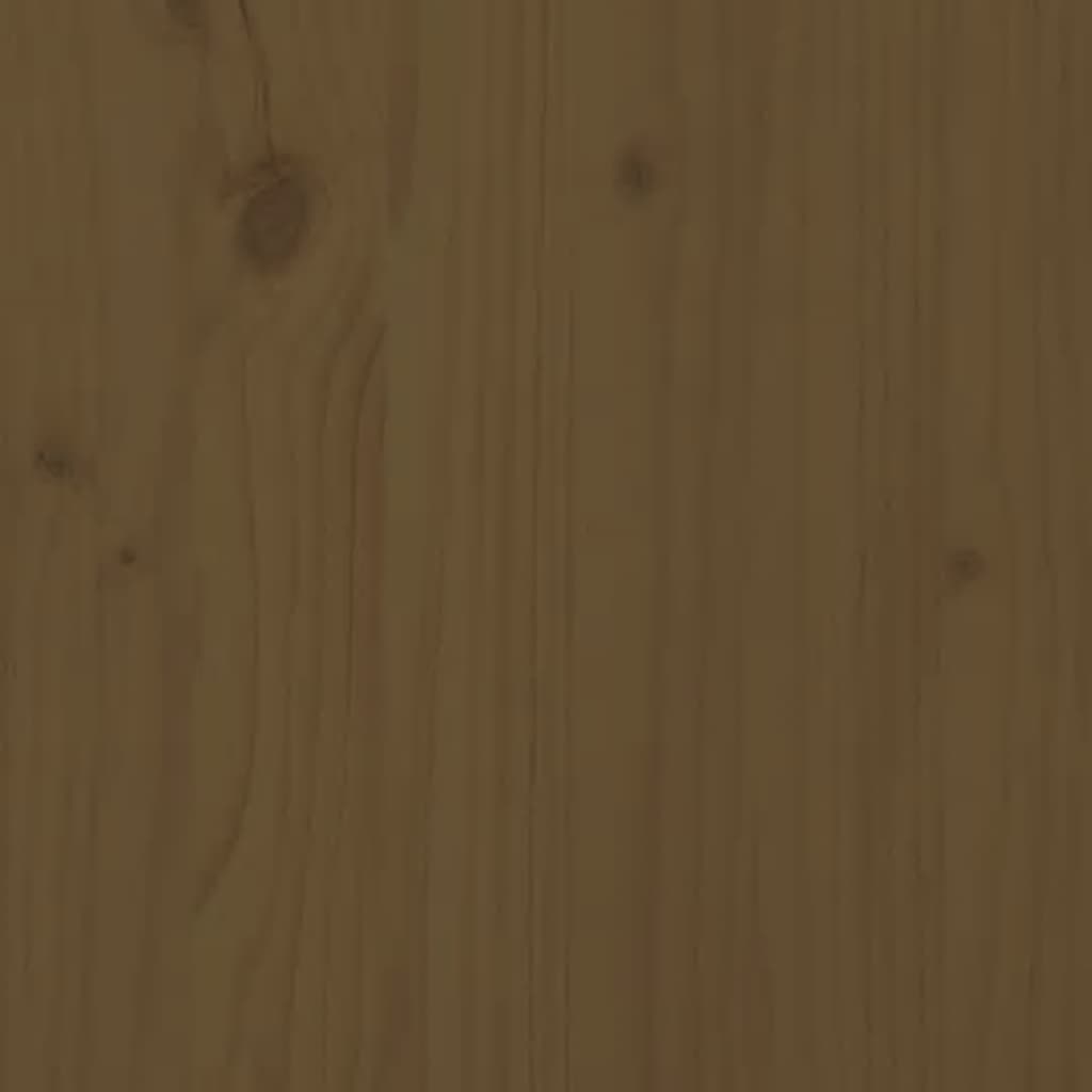 Плантер с рафт, меденокафяв, 54x34,5x81 см, борово дърво масив
