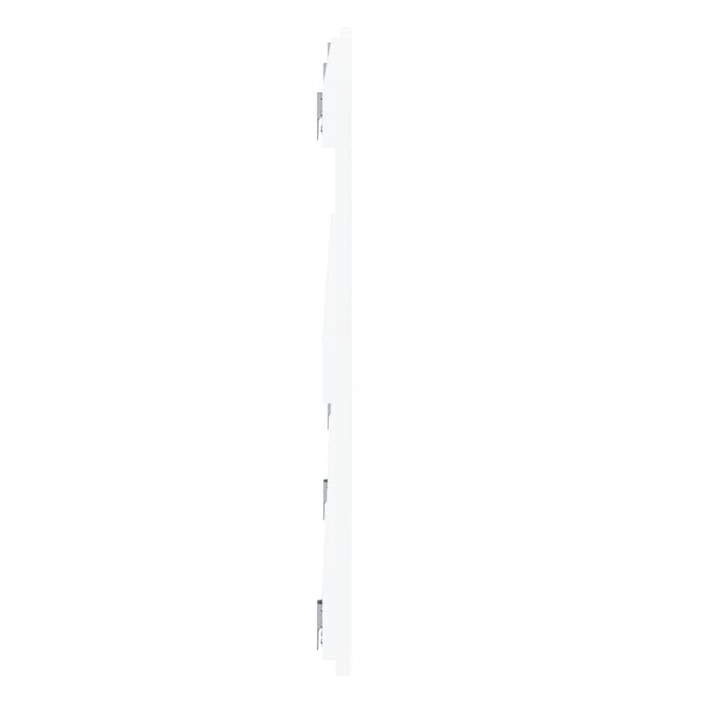 Стенна табла за спалня, бяла, 204x3x60 см, борово дърво масив