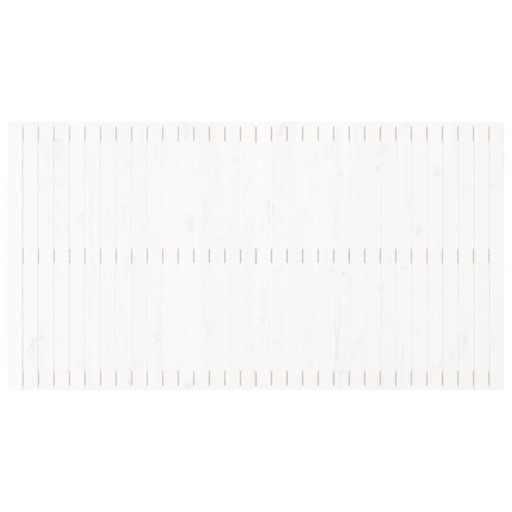 Стенна табла за спалня, бяла, 204x3x110 см, борово дърво масив