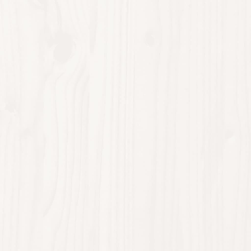 Шезлонг, бял, 199,5x60x74 см, борово дърво масив