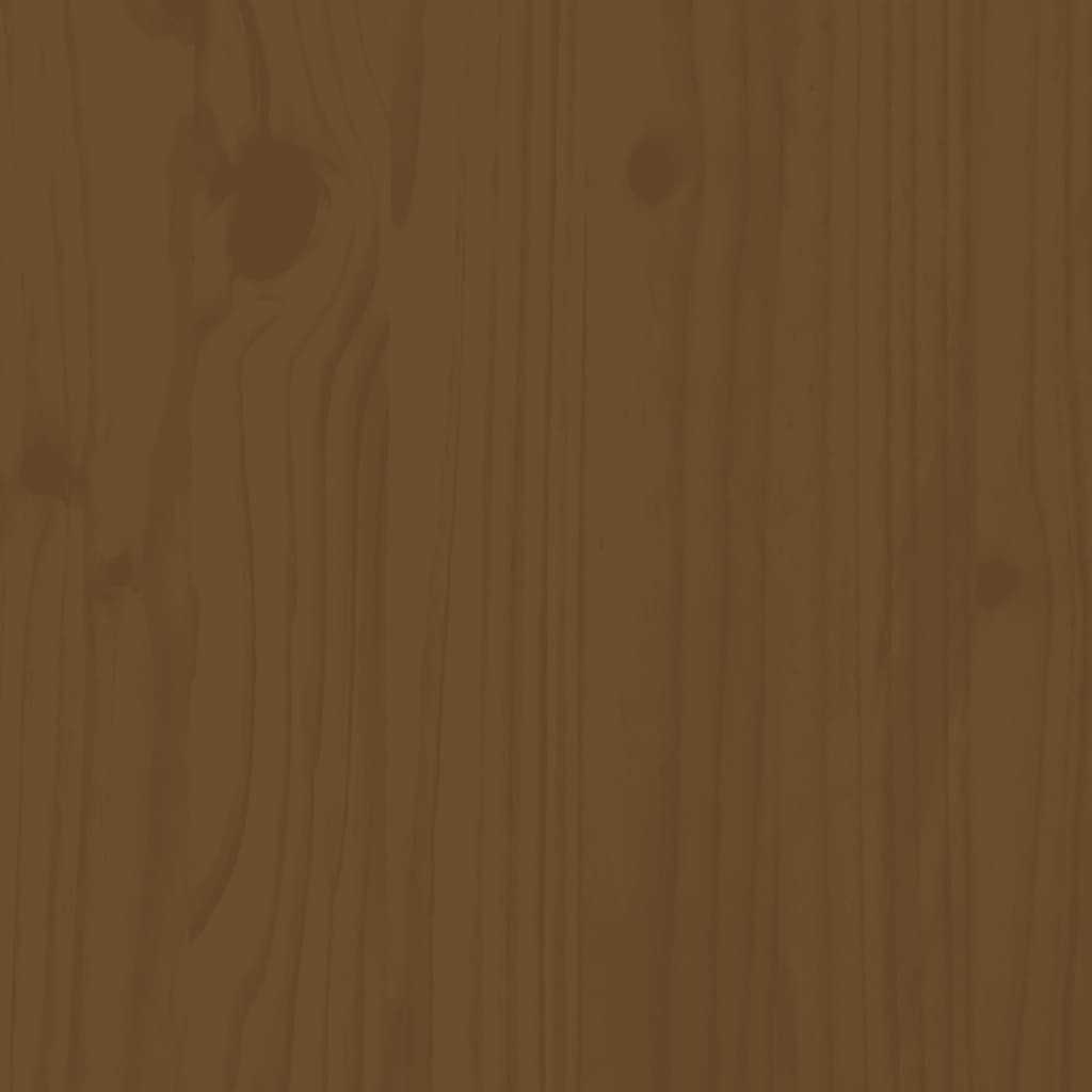 Шезлонг, меденокафяв, 199,5x60x74 см, борово дърво масив