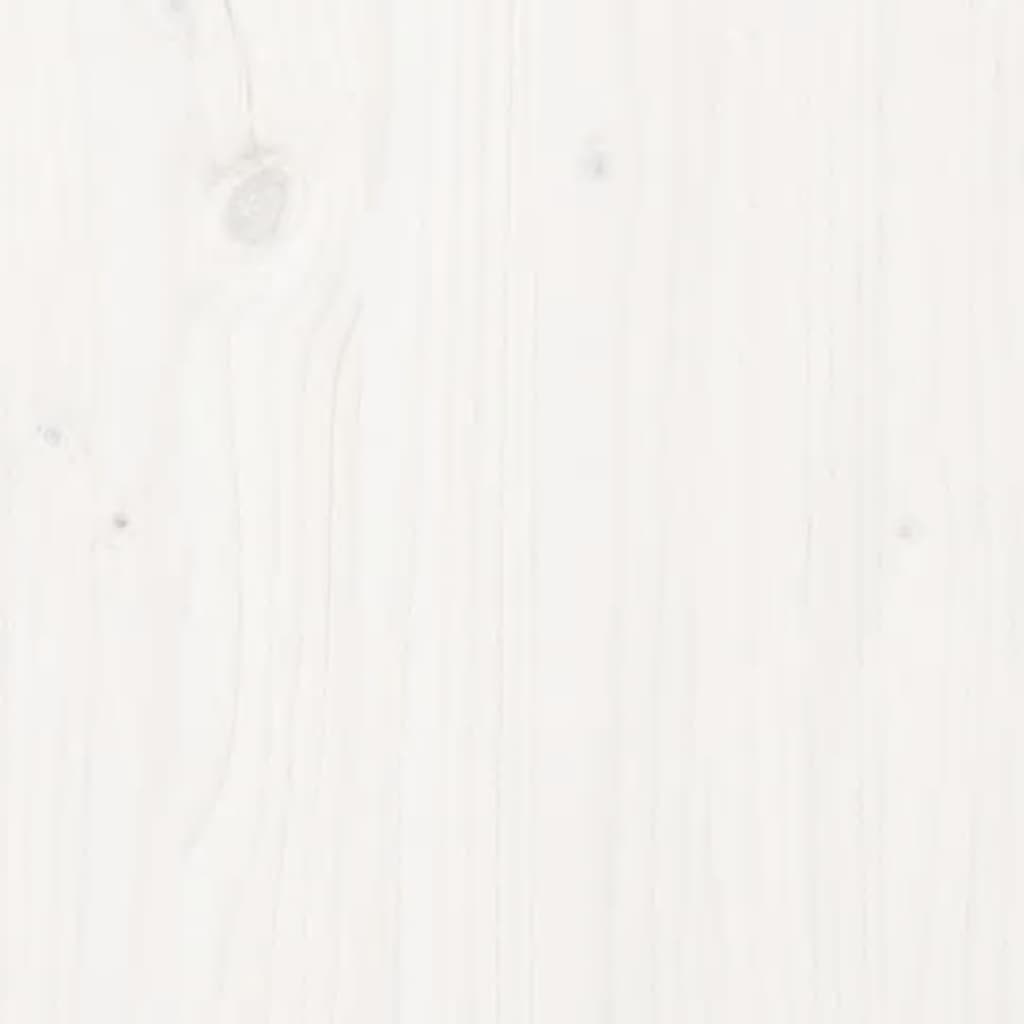 Пейка с кашпи, бяла, 184,5x39,5x56,5 см, борово дърво масив