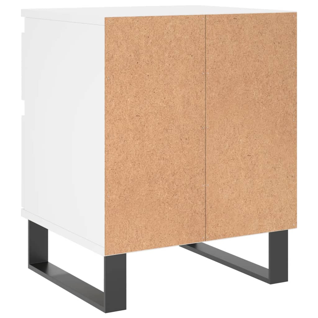 Нощни шкафчета, 2 бр, бели, 40x35x50 см, инженерно дърво