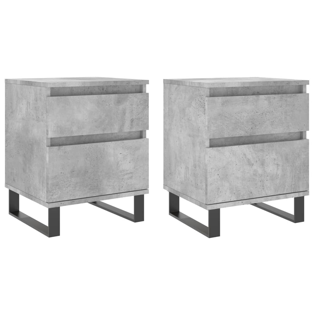 Нощни шкафчета 2 бр бетонно сив 40x35x50 см инженерна дървесина