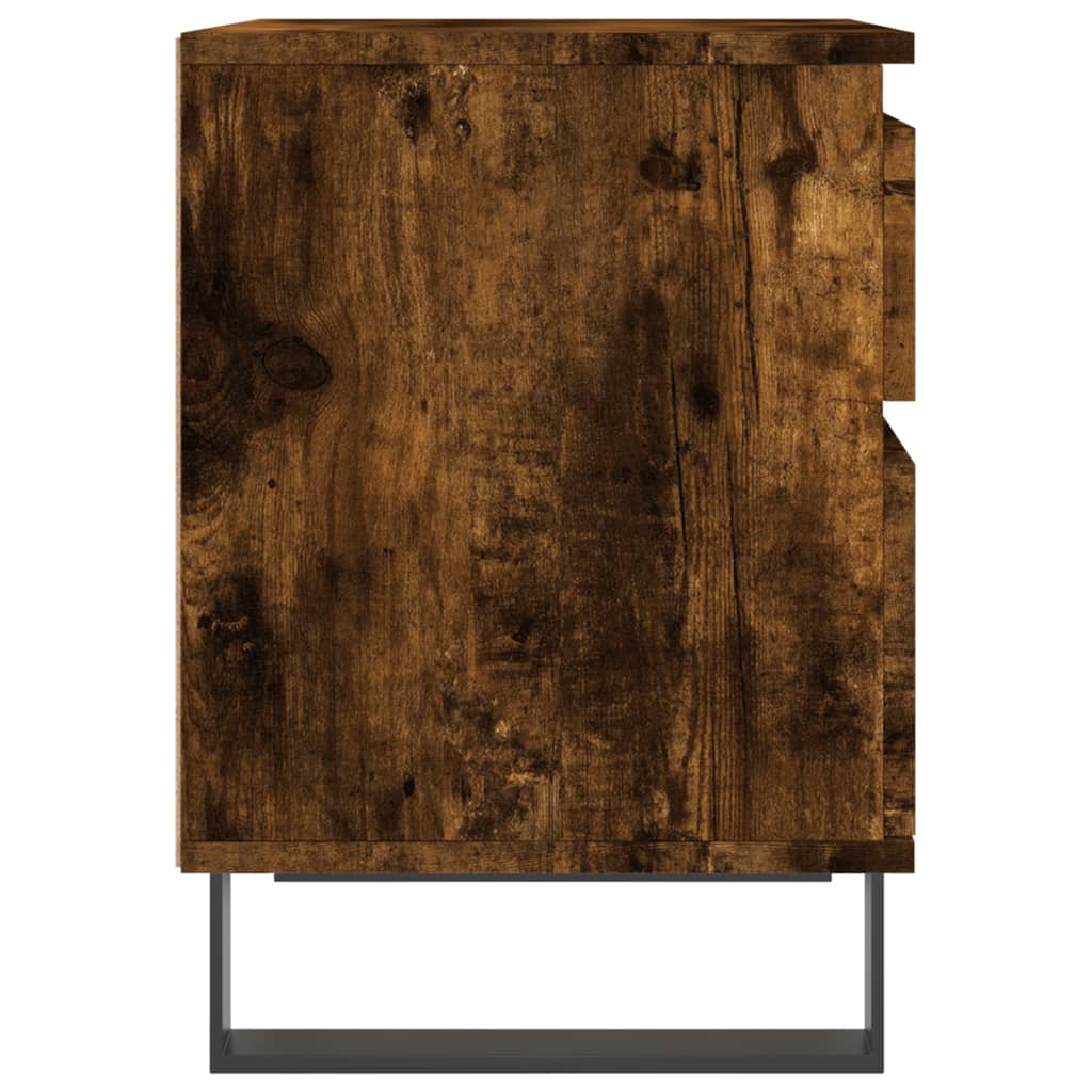 Нощни шкафчета, 2 бр, опушен дъб, 40x35x50 см, инженерно дърво