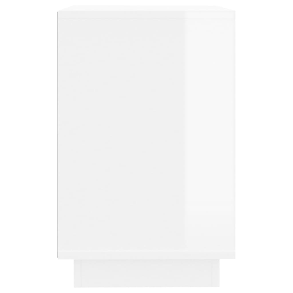 Сайдборд, бял гланц, 102x35x55 см, инженерно дърво