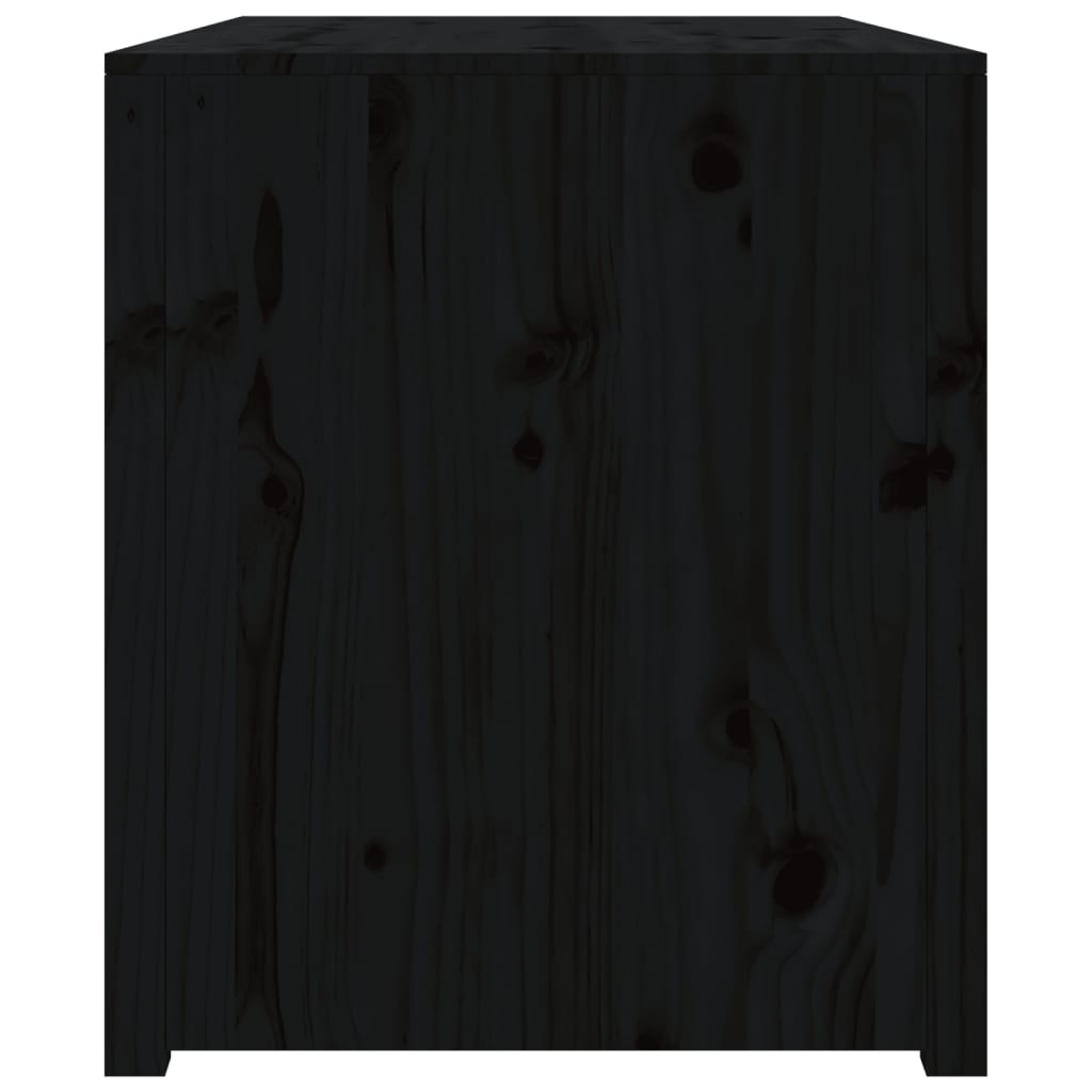 Кухненски шкаф за открито, черен, 106x55x64 см, бор масив