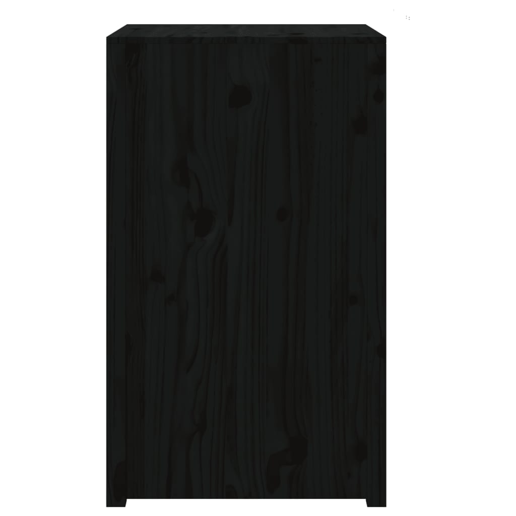 Кухненски шкаф за открито, черен, 55x55x92 см, бор масив