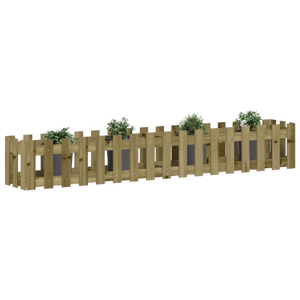 Градинска леха тип ограда 200x30x30 см импрегниран бор масив