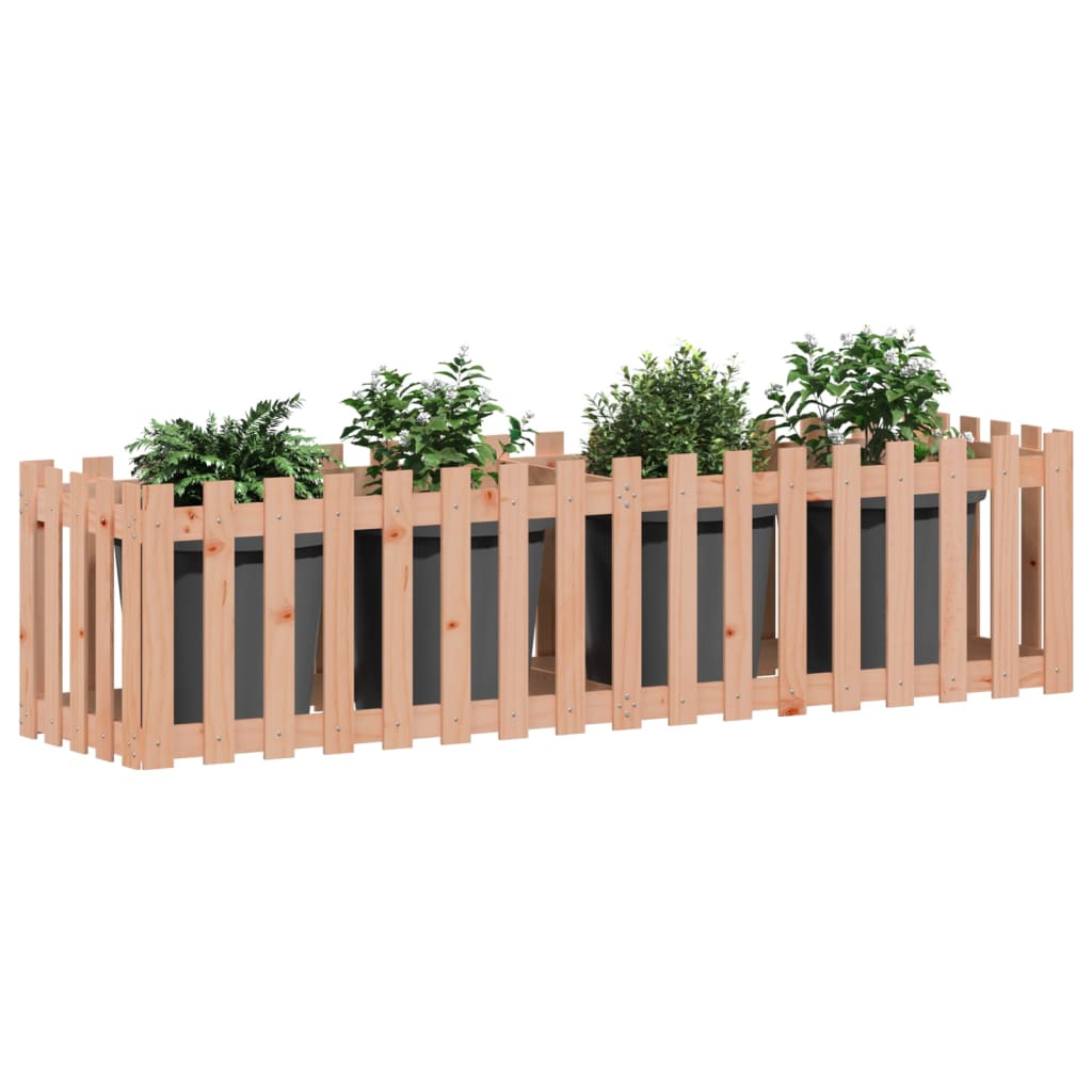 Градинска леха с дизайн на ограда 200x50x50 см дугласки масив