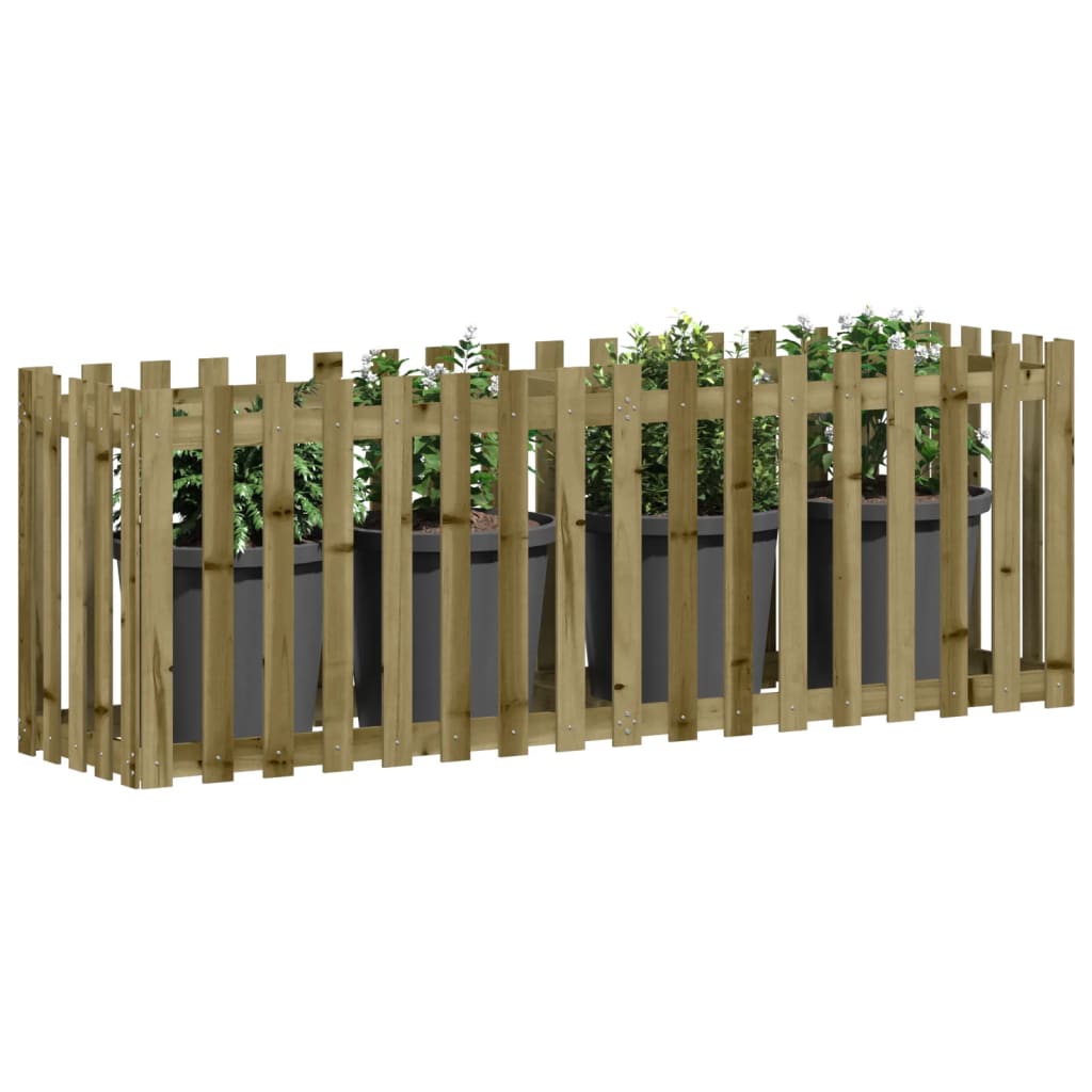 Градинска леха тип ограда 200x50x70 см импрегниран бор масив