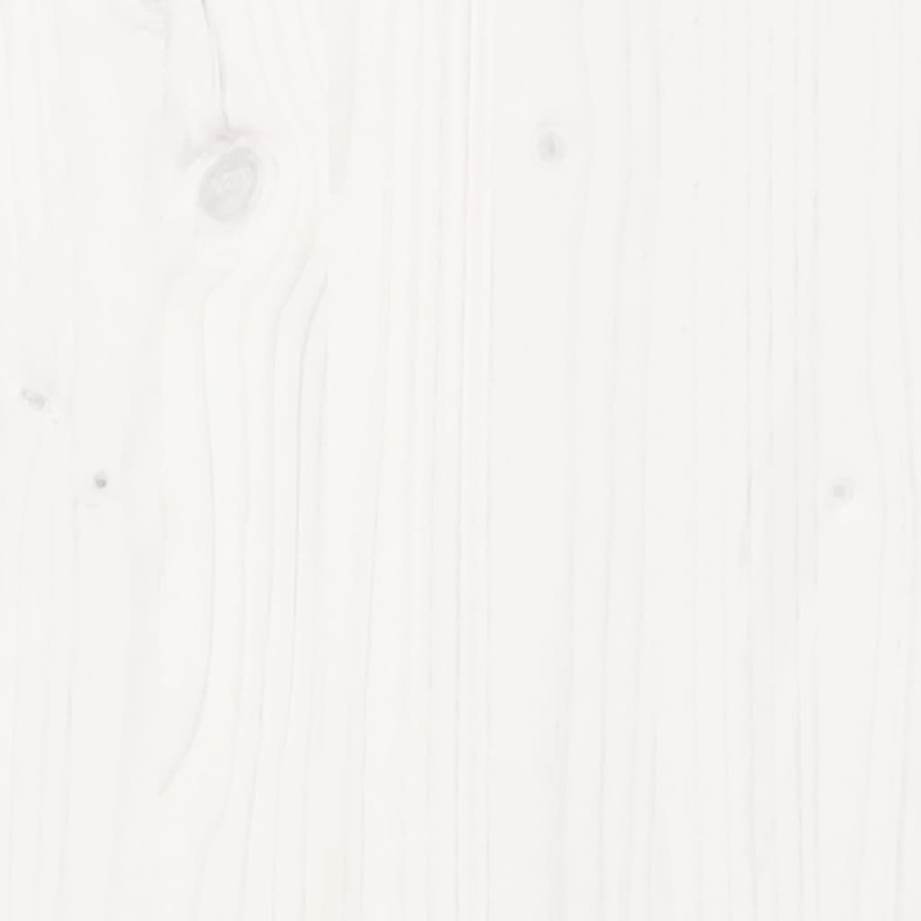 Шезлонг, бял, 199,5x62x55 см, борово дърво масив