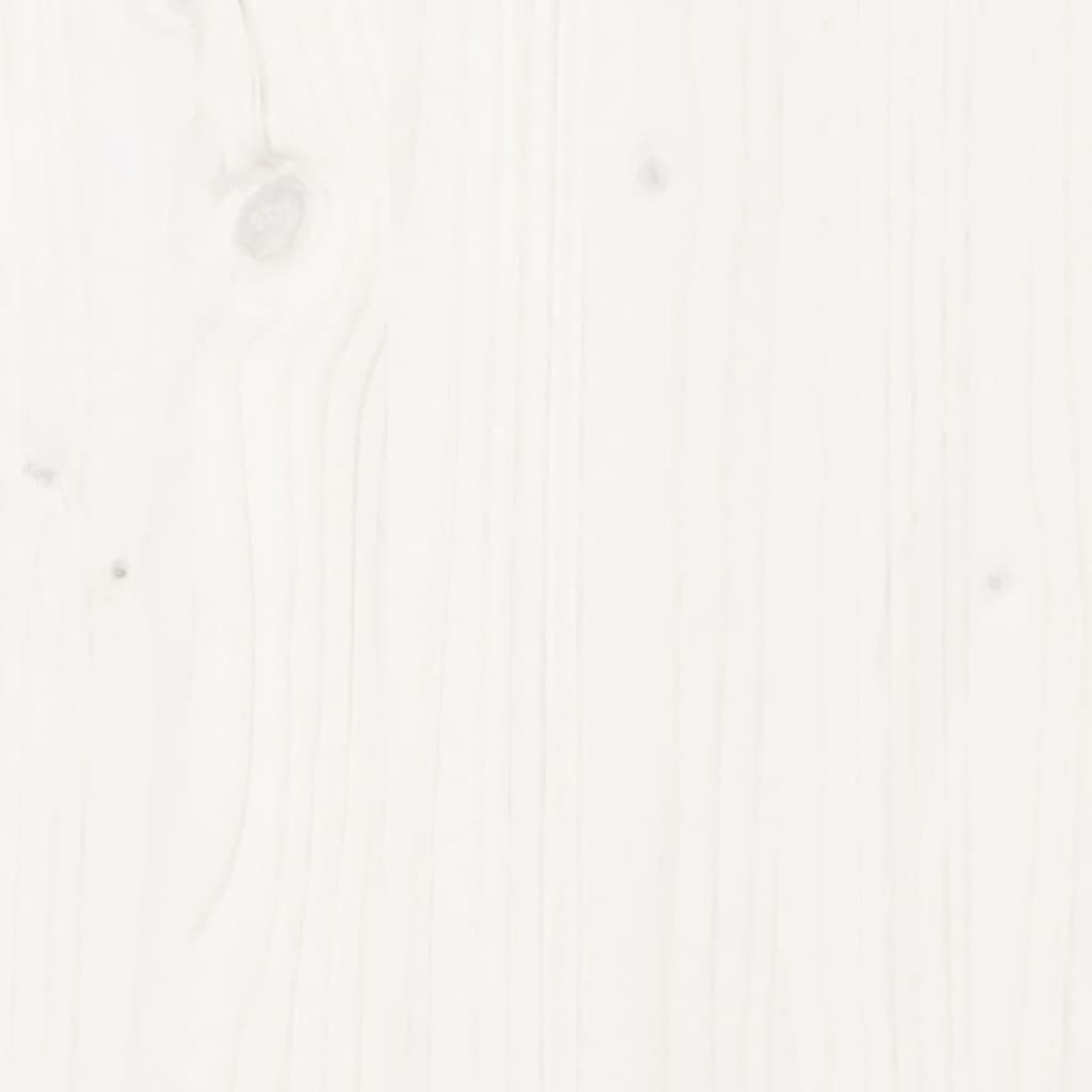 Шезлонг, бял, 205x60x31,5 см, борово дърво масив