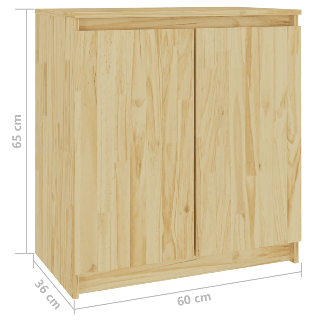 Страничен шкаф, 60x36x65 см, борово дърво масив