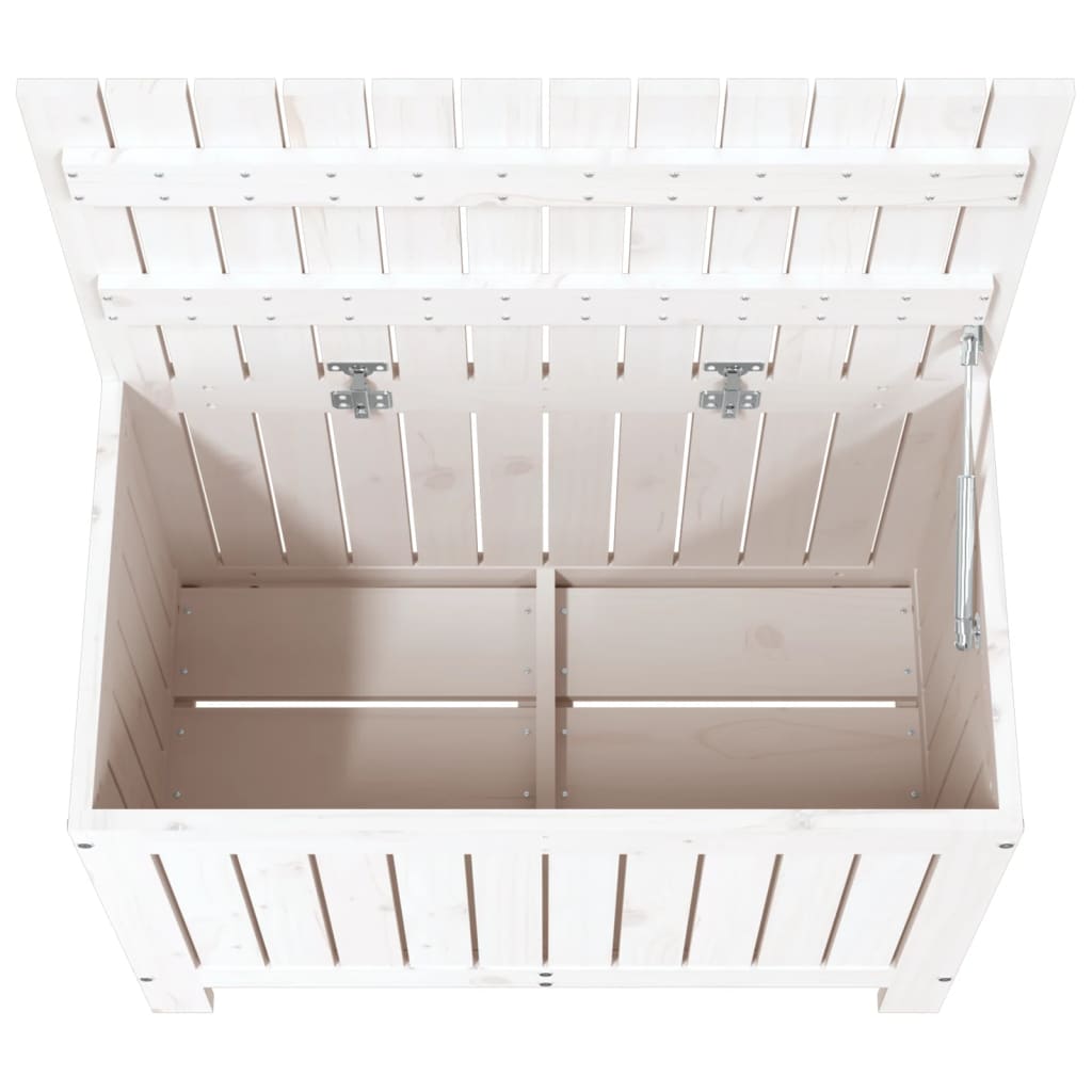 Градинска кутия за съхранение, бяла, 76x42,5x54 см, бор масив