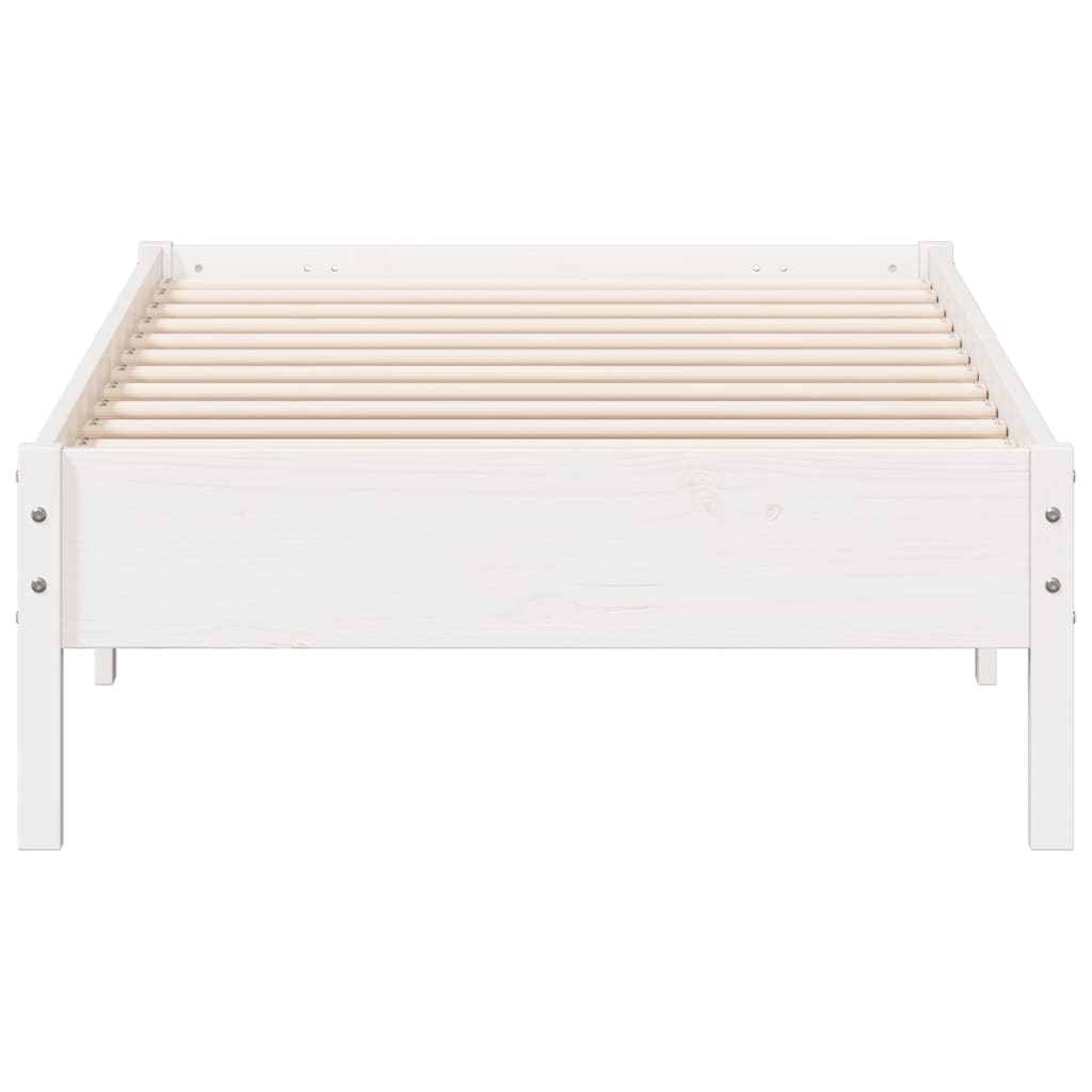 Рамка за легло, бяла, бор масив, 90x190 см