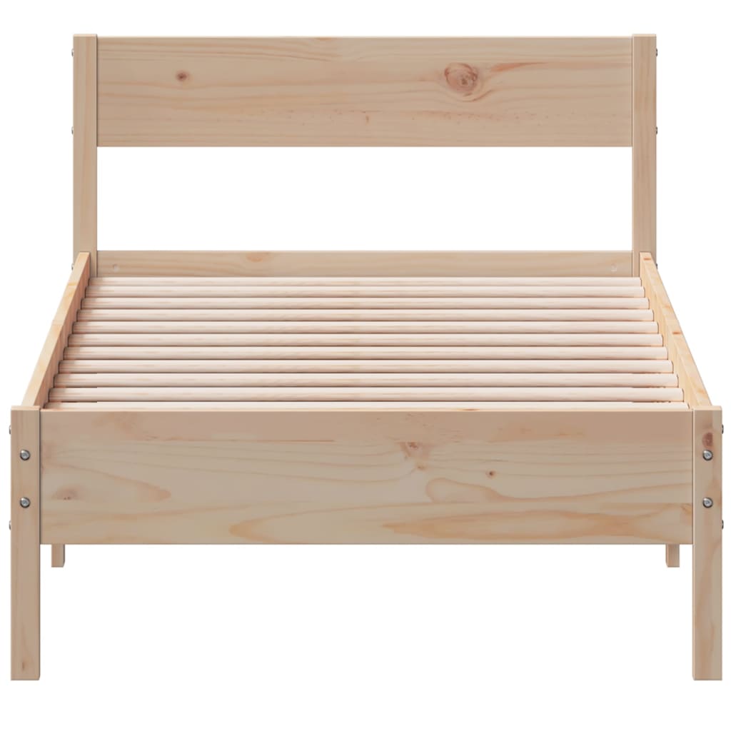 Рамка за легло с табла, 90x190 см, борово дърво масив