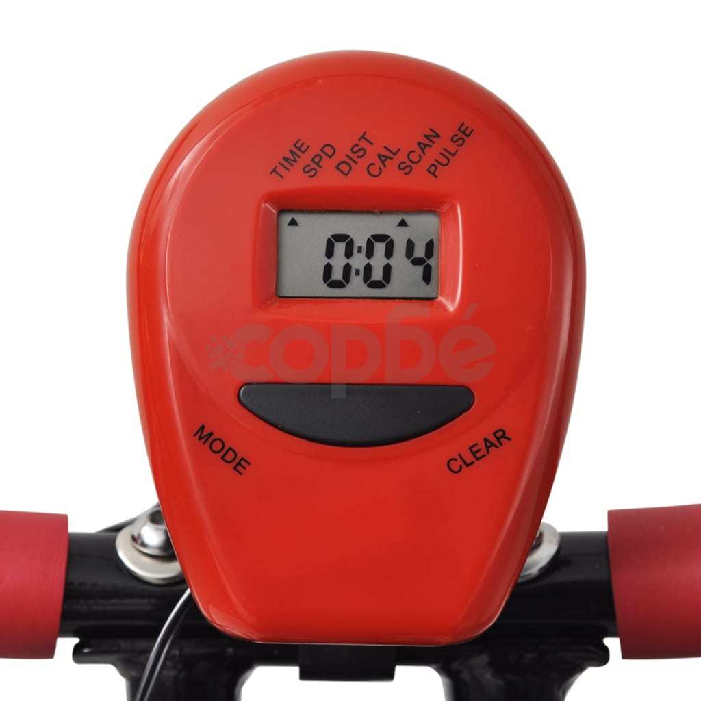 Магнитен велотренажор X-Bike с измерване на пулс, черно-червен