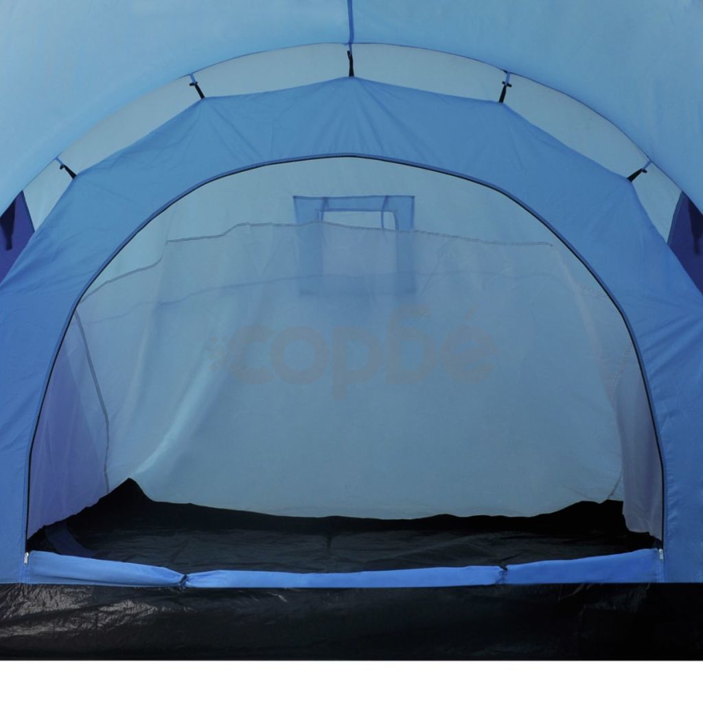 Палатка за къмпинг за 6 човека, цвят морско син/светло син