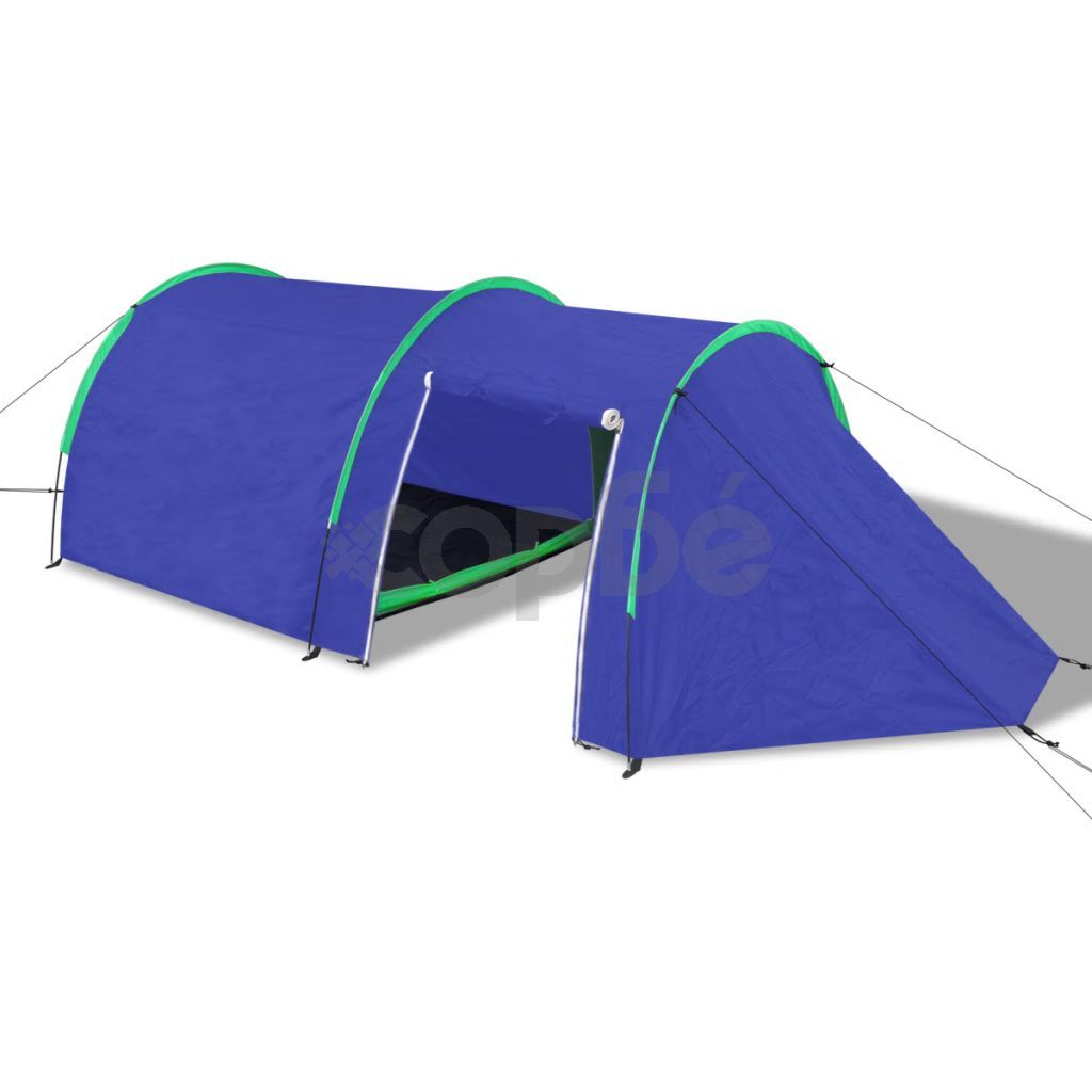 Къмпинг палатка, 4-местна, тъмносиня/зелена