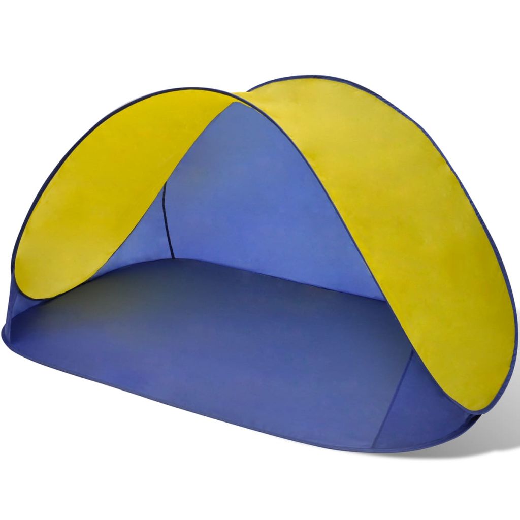 Плажна палатка за открито, сгъваем сенник, жълта