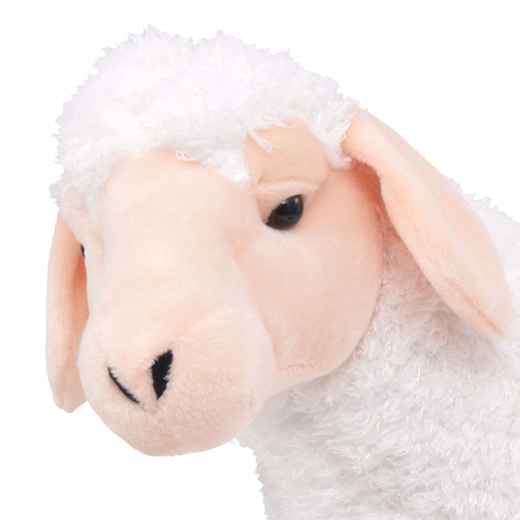 Плюшена детска овца за яздене бяла XXL